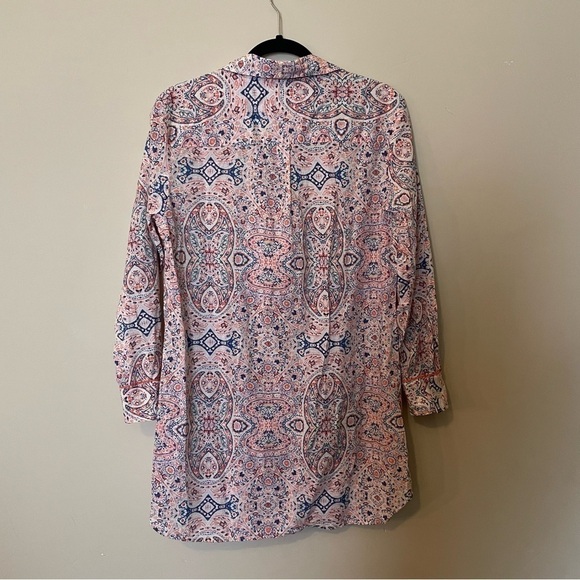Victoria’s Secret Pink Paisley Long Sleeve Button Up Pajama Dress - Picture 10 of 10